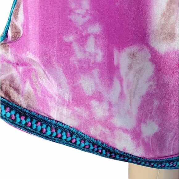 Soft Surroundings Curacao Tie Dye 100% Silk Tunic Top - Picture 4 of 6